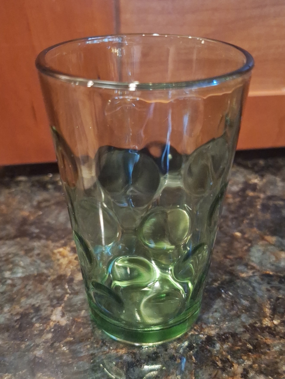 Vint. Hazel Atlas Avacado Green Juice Glass, Eldorado Dot Pattern. 4 oz Set Of 4